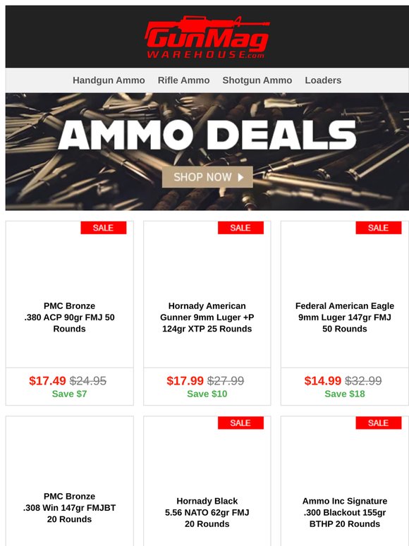 Fill Your Magazine with Confidence | PMC Bronze .380 ACP 90gr FMJ 50 Rounds for $17.49