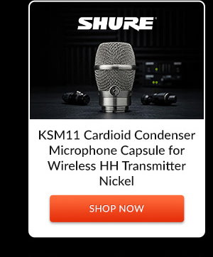 Shure KSM11 Cardioid Condenser Microphone Capsule for Wireless HH Transmitter Nickel | Shop Now