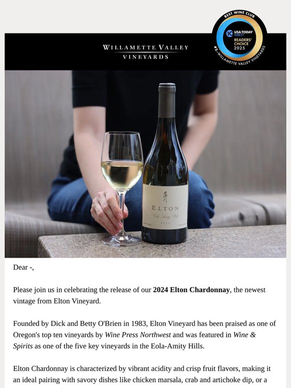 Crisp & Classic: 2024 Elton Chardonnay is Now Available