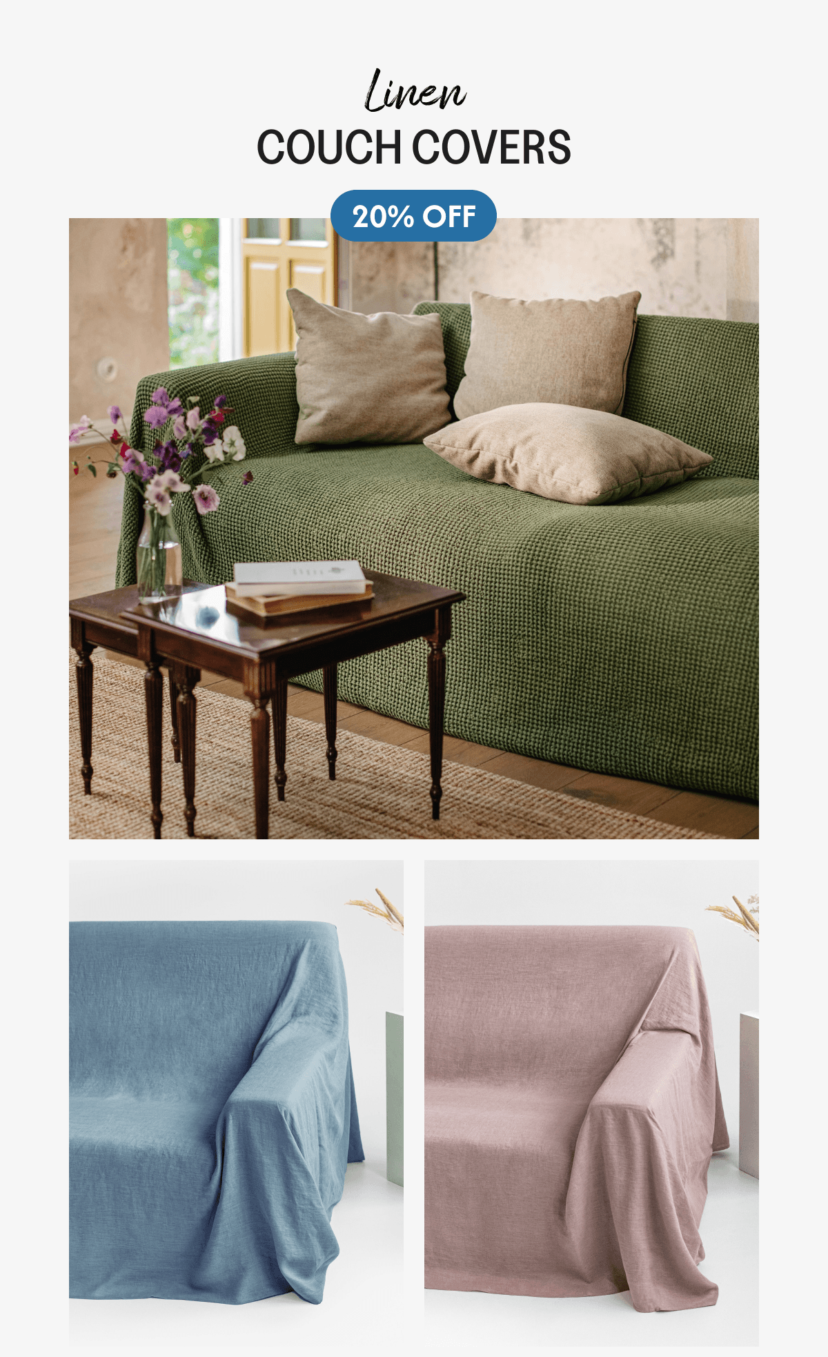 Linen COUCH COVERS