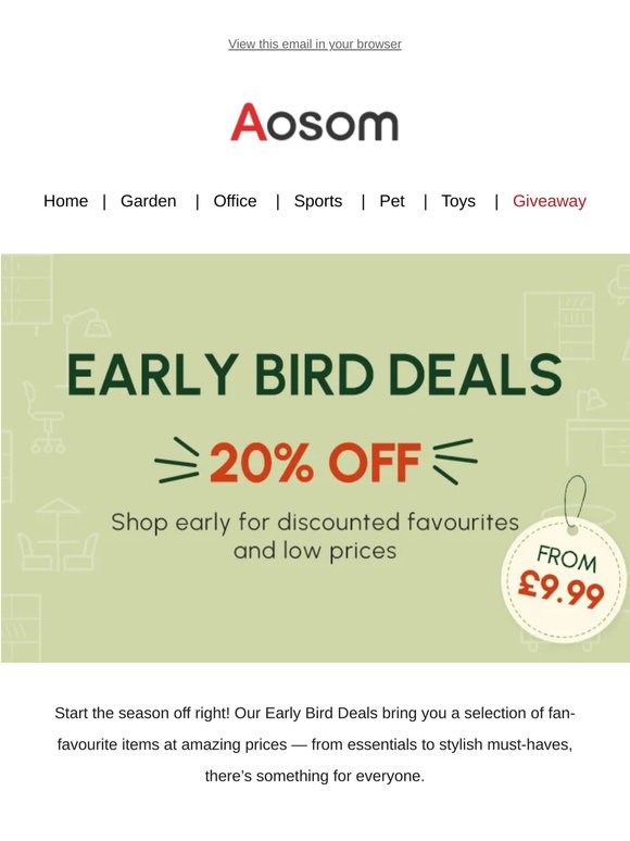 Early bird favourites you can’t miss 🐦
