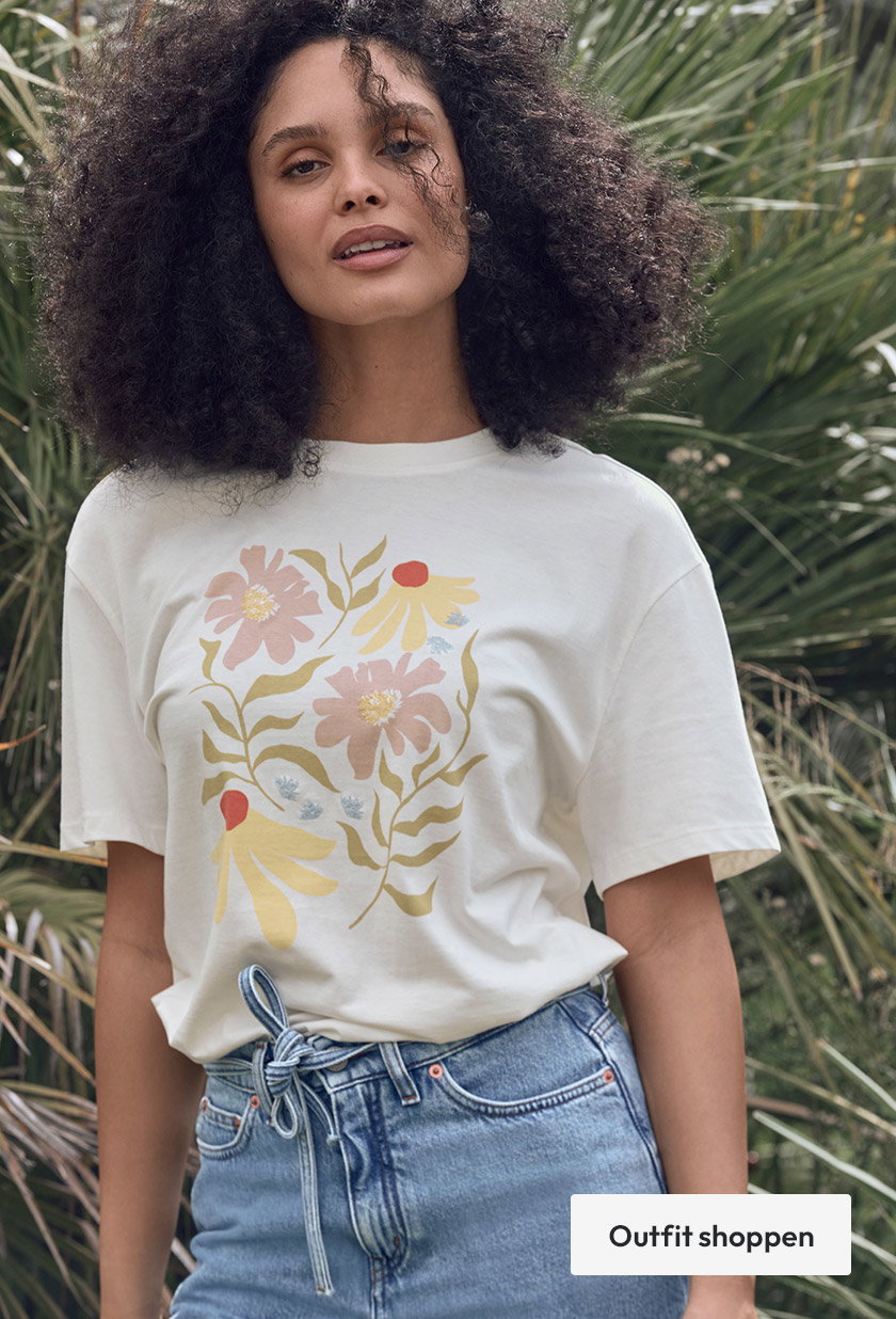 Outfit shoppen: Print T-Shirt Oversize aus reiner Bio-Baumwolle