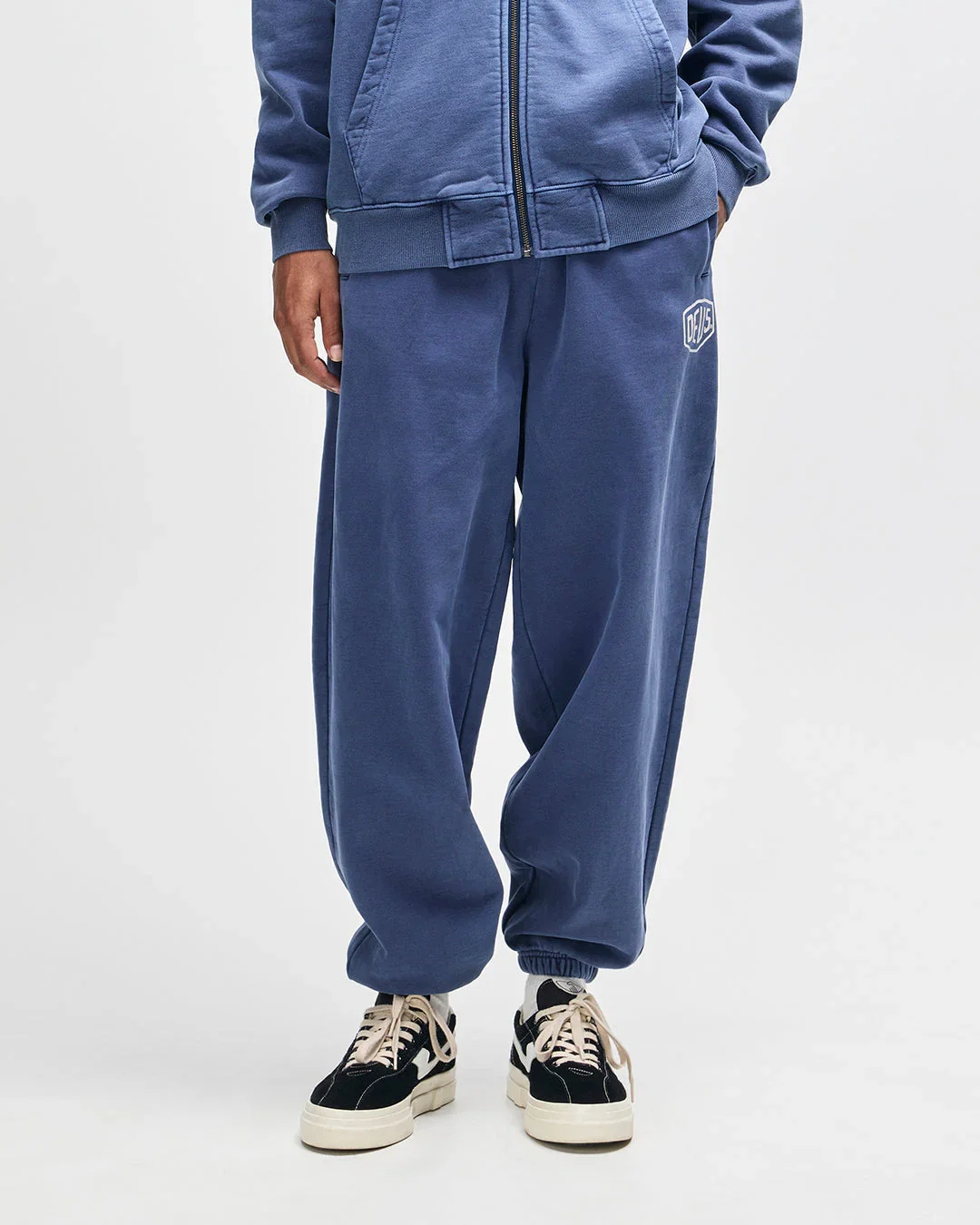 Image of Shield Garment Dyed Track Pant - Mechanic Blue