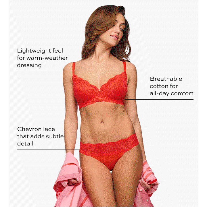 Lightweight Feel - Breathable Cotton - Chevron Lace