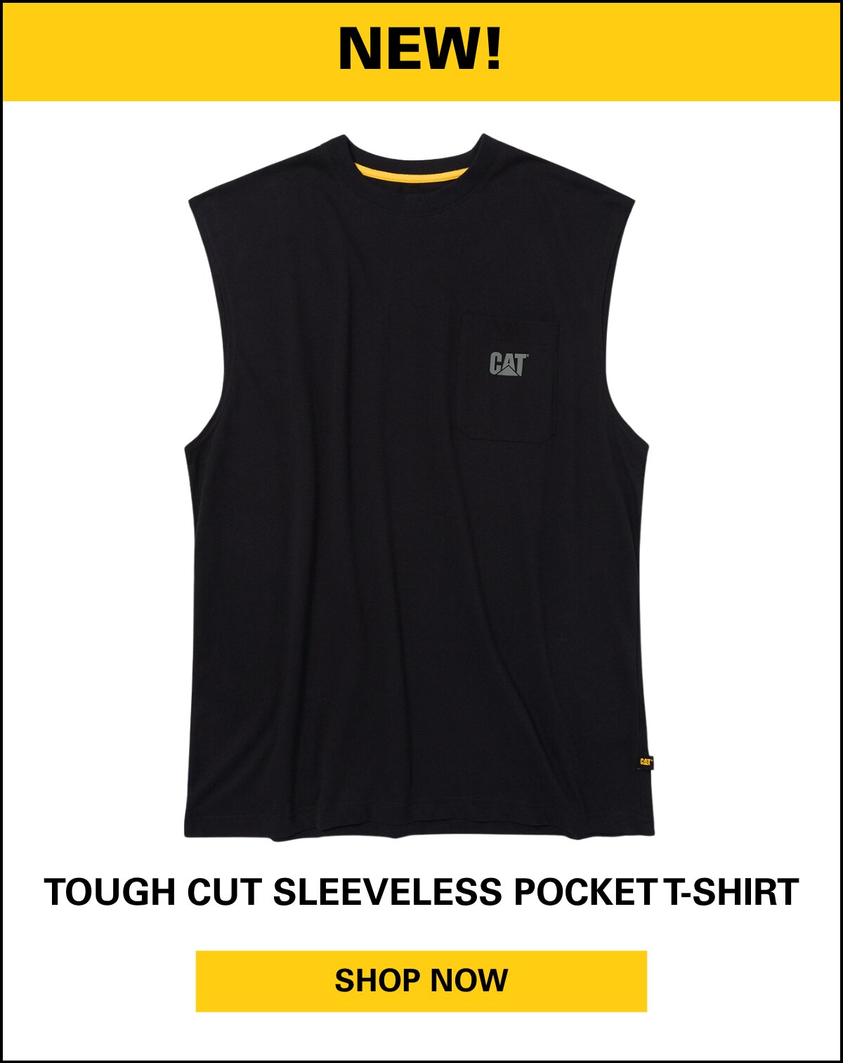 TOUGH CUT SLEEVELESS POCKET T-SHIRT