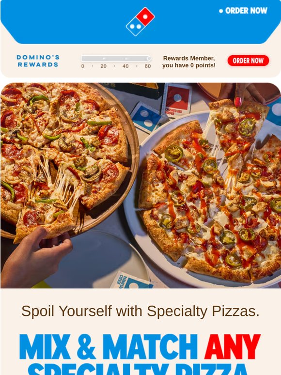 🍕Rewards Member, Mix & Match Specialty Pizzas for dinner tonight 🔥