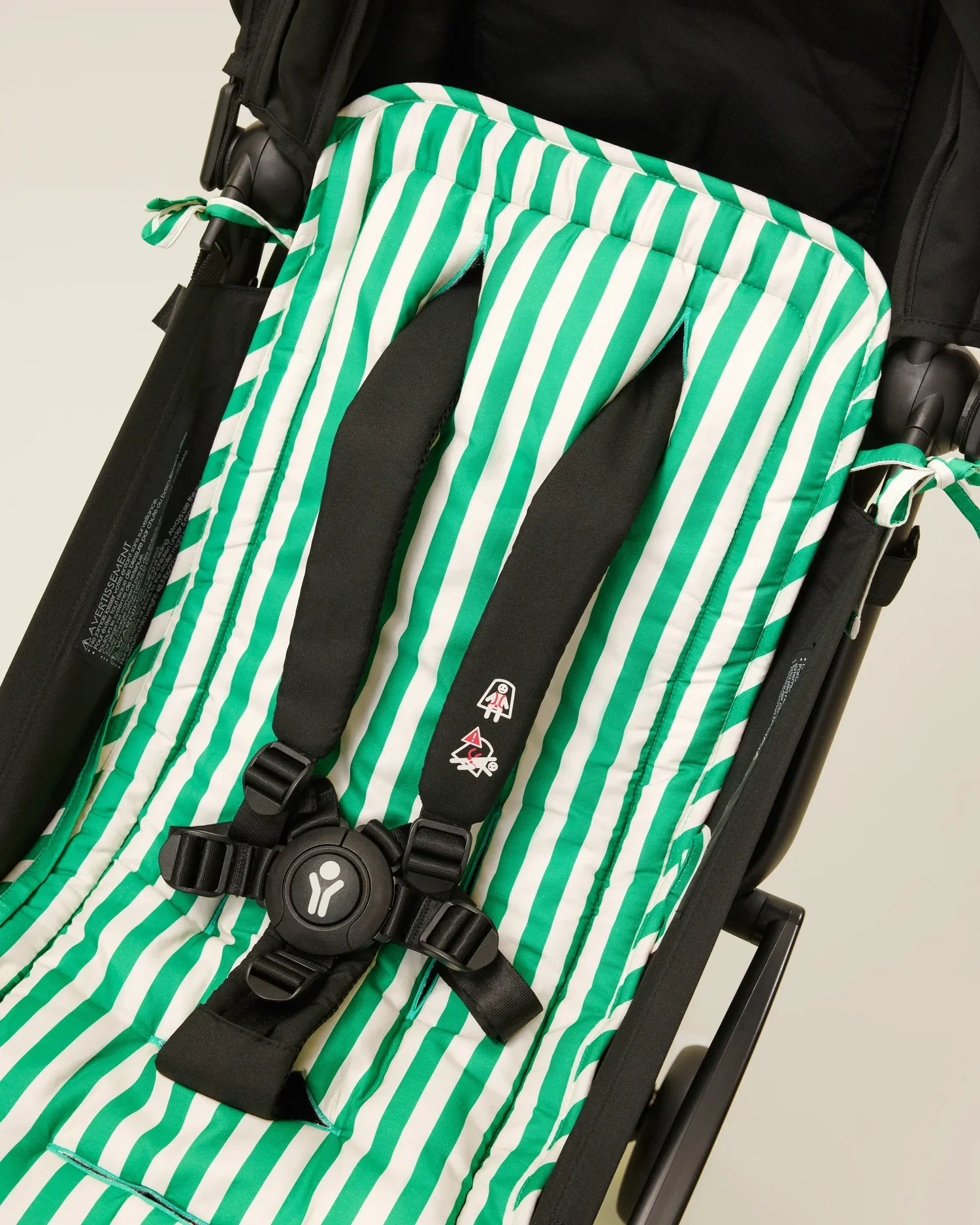 Image of Stroller Party Seat Liner | Green Stripe