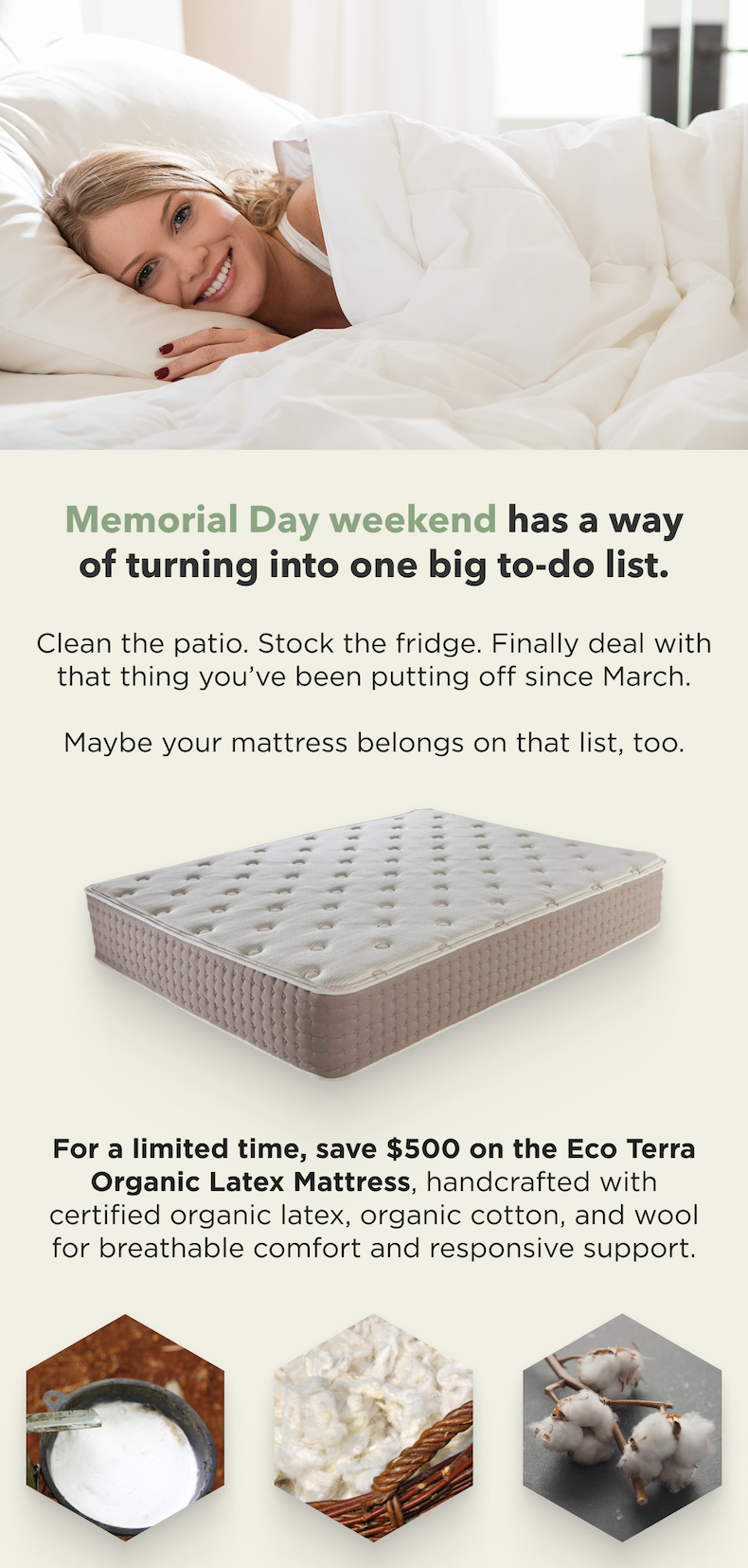 Save 500 on the Eco Terra Organic Latex Mattress