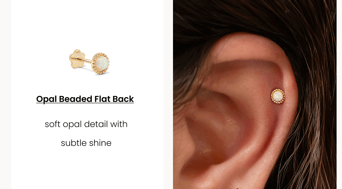Opal Beaded Flat Back soft opal detail with subtle shine 