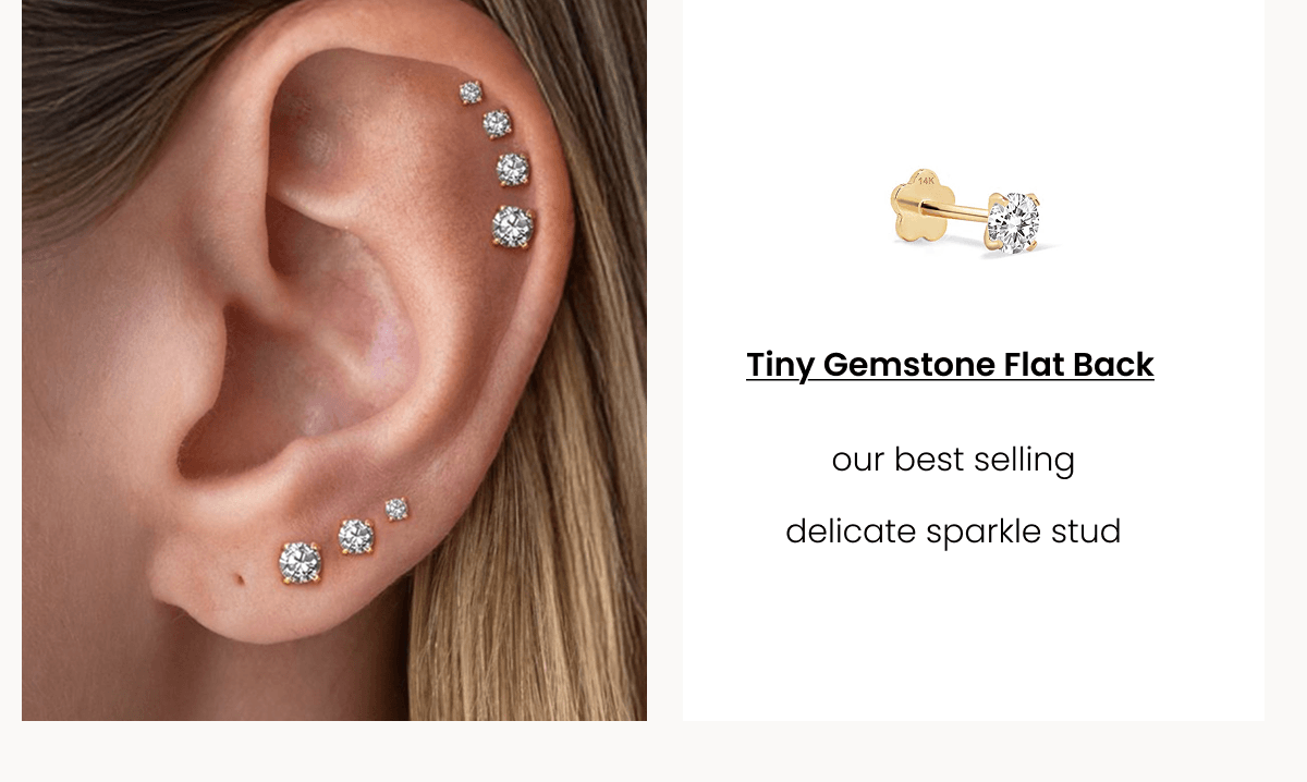 Tiny Gemstone Flat Back our best selling delicate sparkle stud 