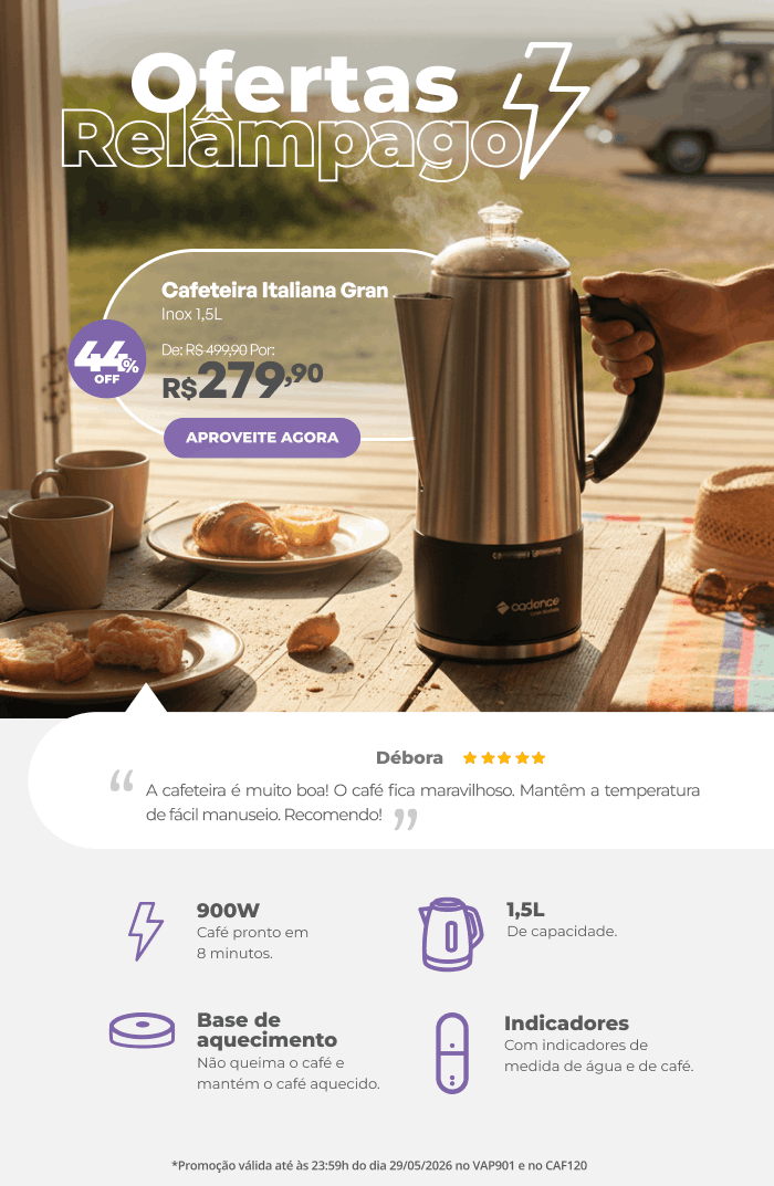 Cafeteira Italiana Gran Cadence Inox 1,5L