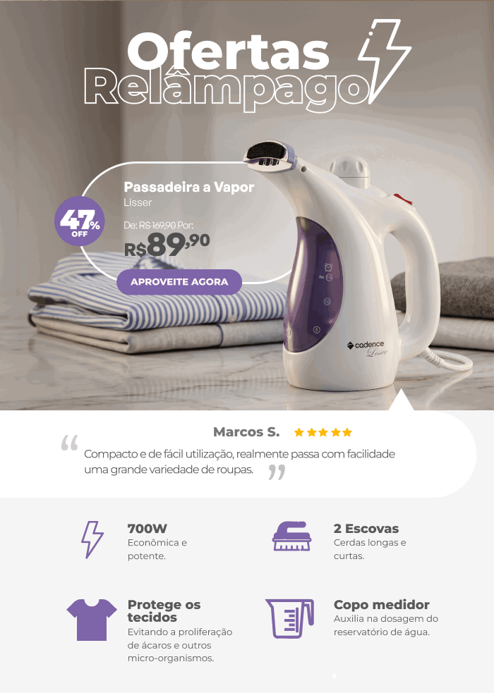 Passadeira a Vapor Cadence Lisser
