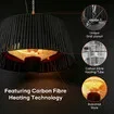 Instant Heater Ceiling Hanging Electric Patio Space Warmer Infrared Heating Room Save Energy Indoor Outdoor Water Resistant 1500W Porch Garage Remote