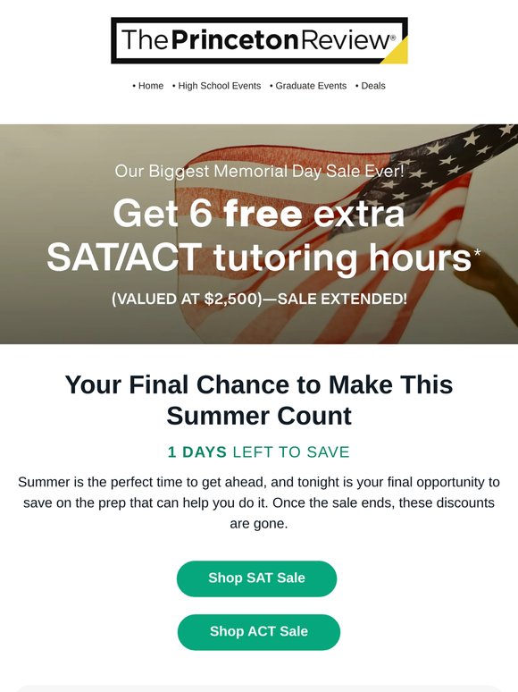 One last chance to save $$$ on prep before the summer starts
