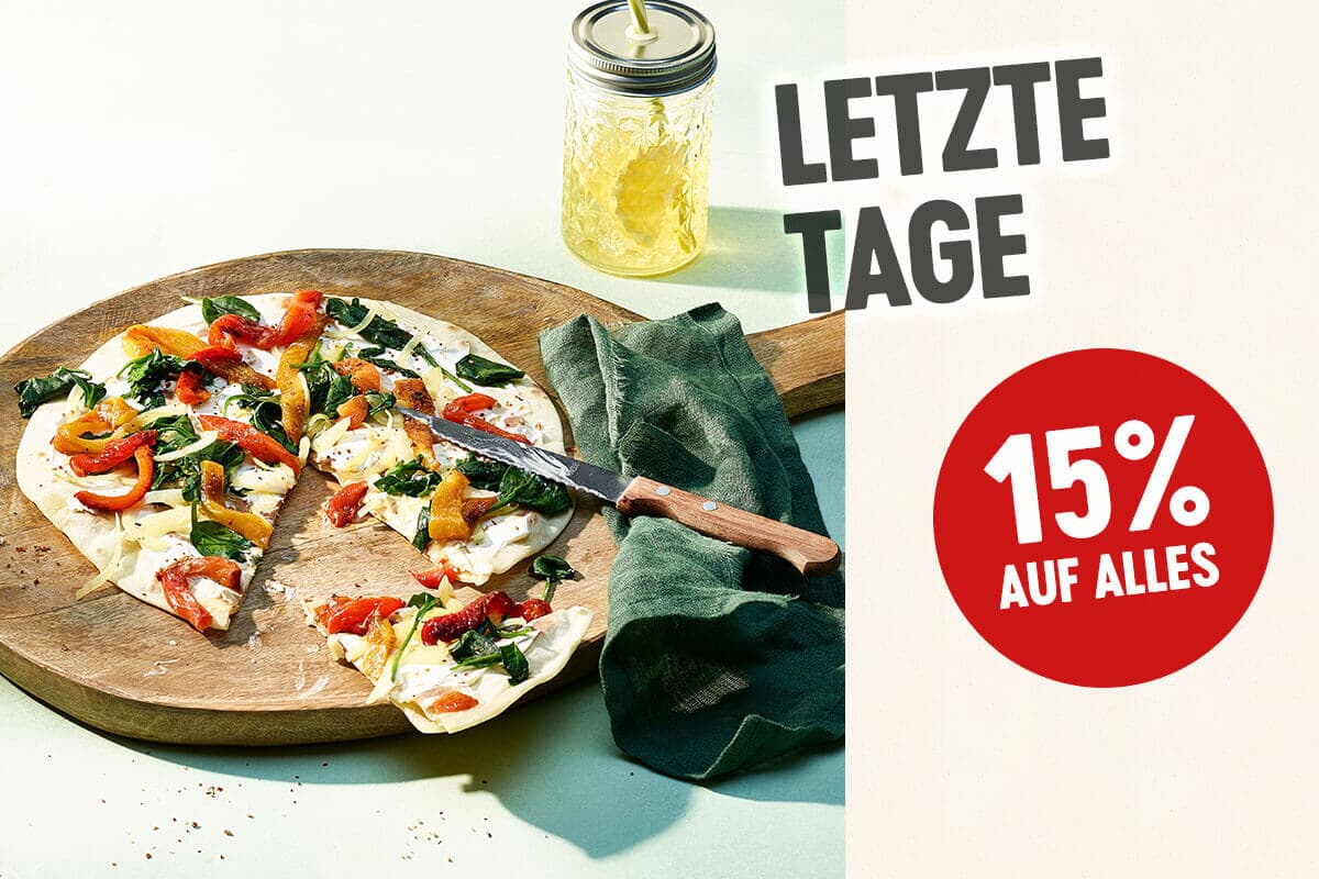 Fladenbrot mit grillierten Peperoni und Spinat - Letzte Tage, 15% auf alles, Oswald