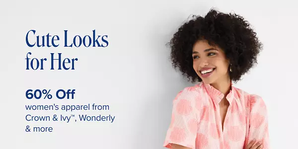 Cute looks for her. 60% off womens apparel from Crown and Ivy, Wonderly, Kim Rogers and more. Shop now. A woman in a pink dress with scallops prints on it.