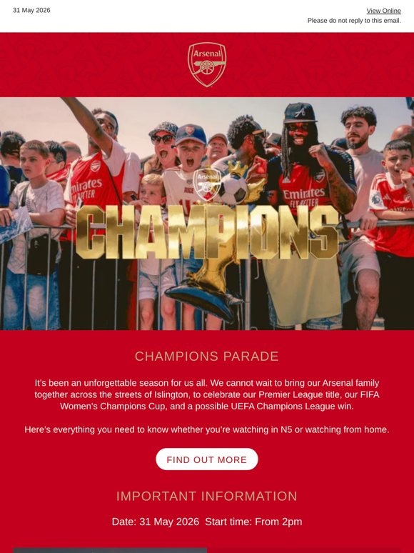 Champions Parade – what you need to know