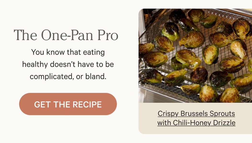 Crispy Brussels Sprouts with Chili-Honey Drizzle | The One-Pan Pro | Get the Recipe