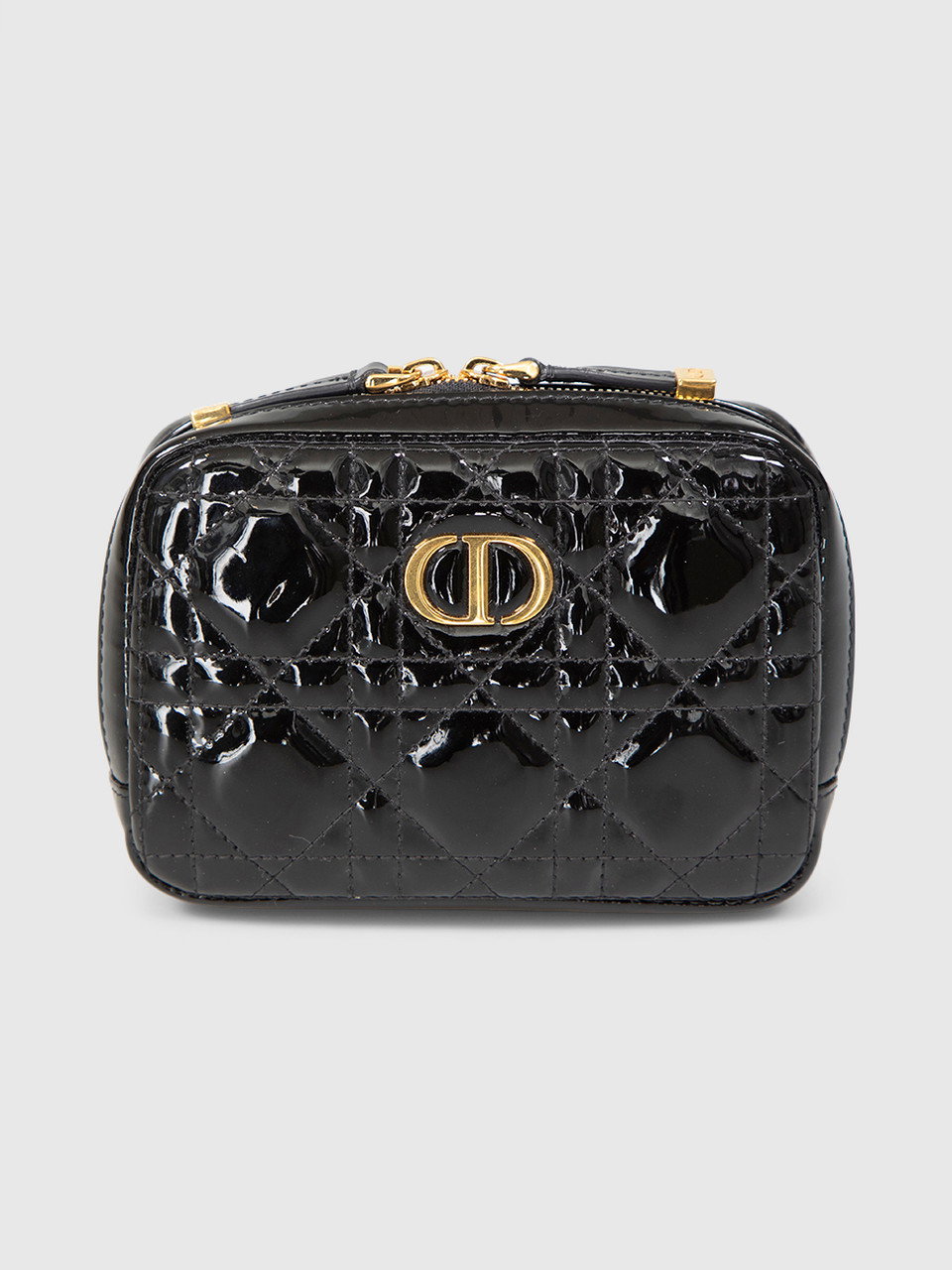 Image of Black Patent Leather Caro Zipped Pouch