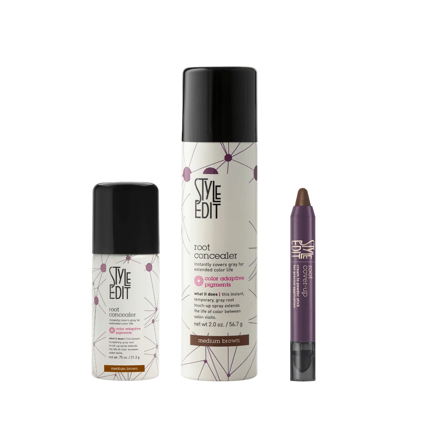 Image of Root Concealer Spray and Stick Trio (Full & Travel Size Spray)