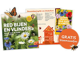 Je ontvangt gratis bloemzaadjes, handige tips van boswachter Mathiska en een bouwtekening van een insectenhotel..