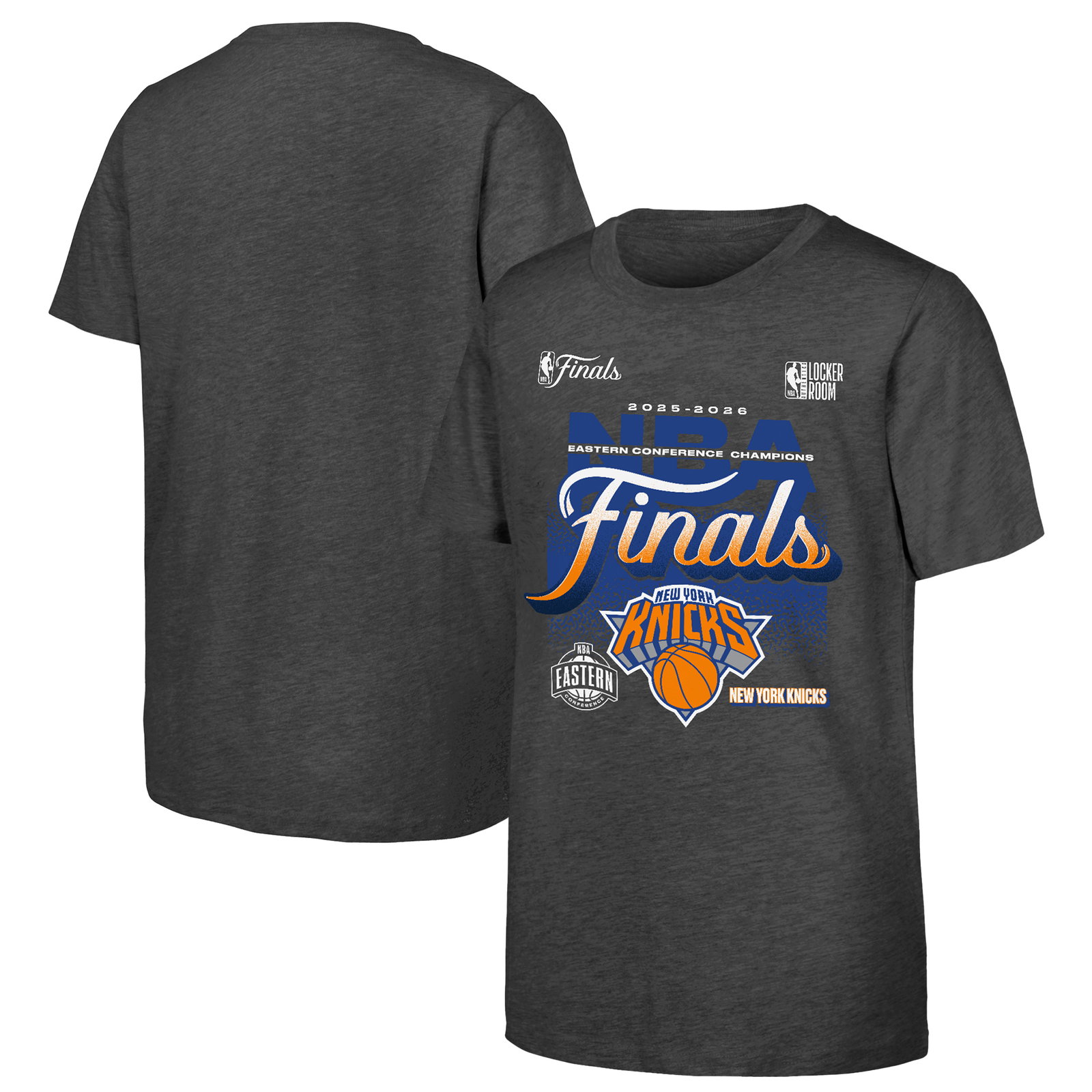 Youth New York Knicks Fanatics Charcoal 2026 NBA Eastern Conference Champions Authentic Locker Room T-Shirt