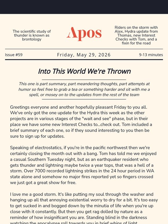 Apos Friday Weekly Newsletter #59