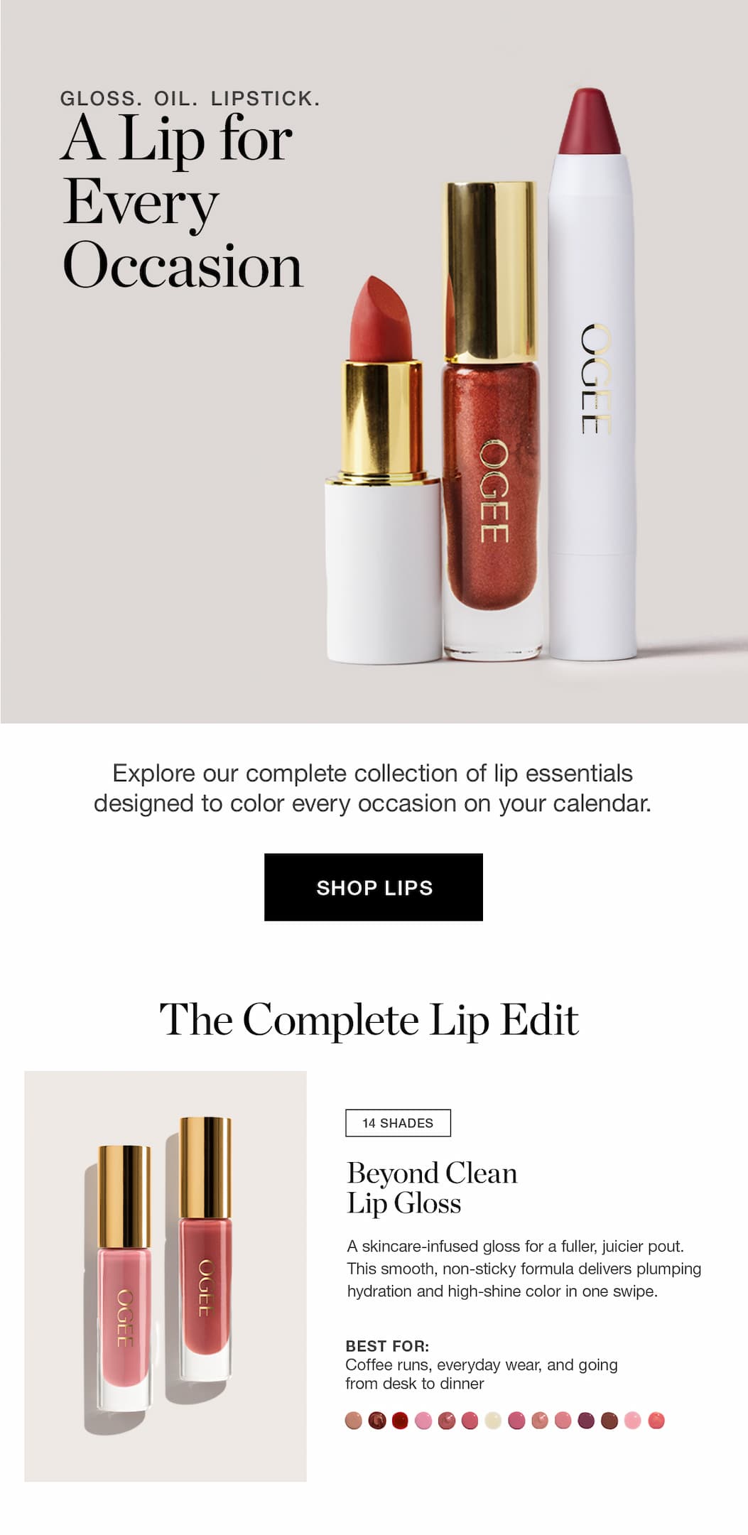 Explore our complete collection of lip essentials designed to color every occasion on your calendar. | Beyond Clean Lip Gloss
