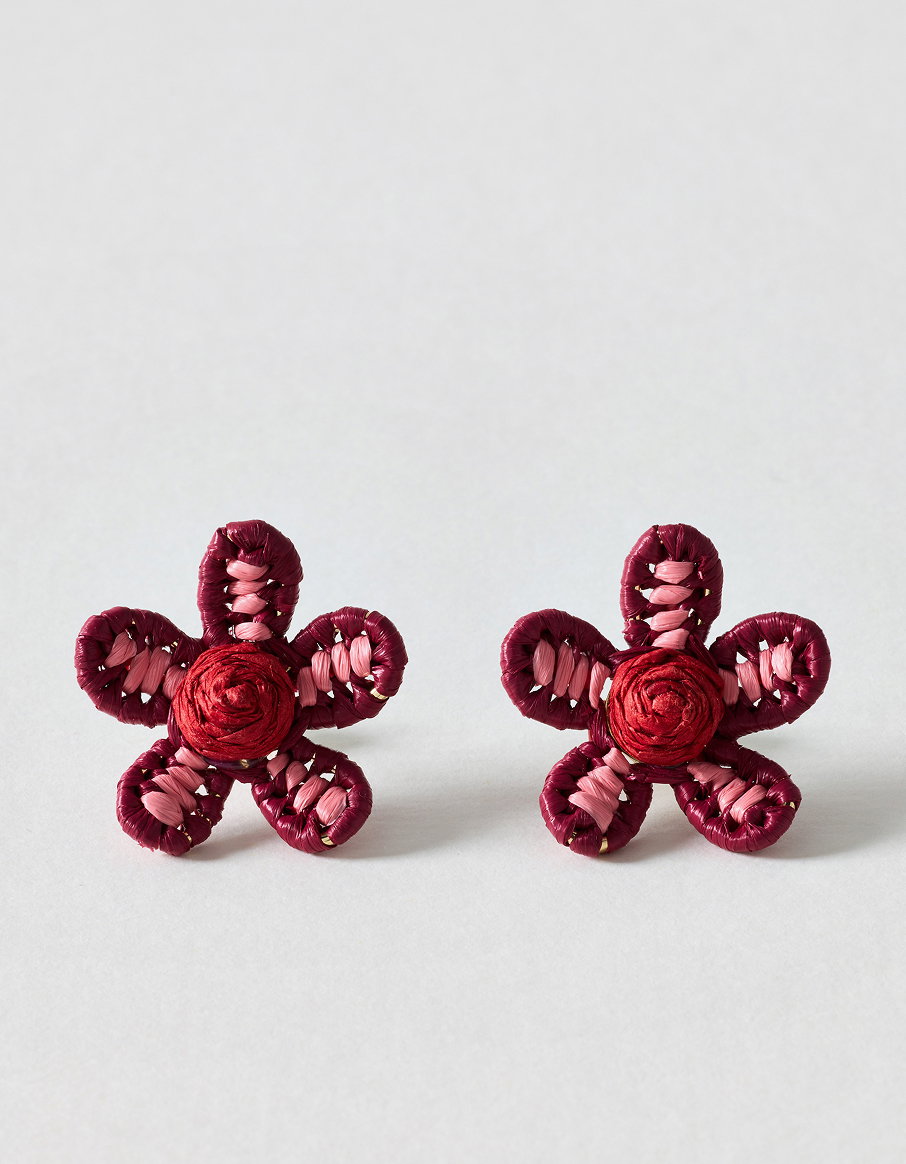 Jessie Woven Flower Stud Earrings