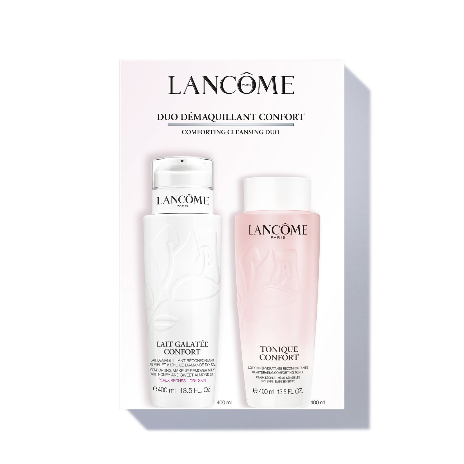 Duo Lancôme Démaquillant Confort: Lait Galatée Confort 400ml e Tonique Confort 400ml