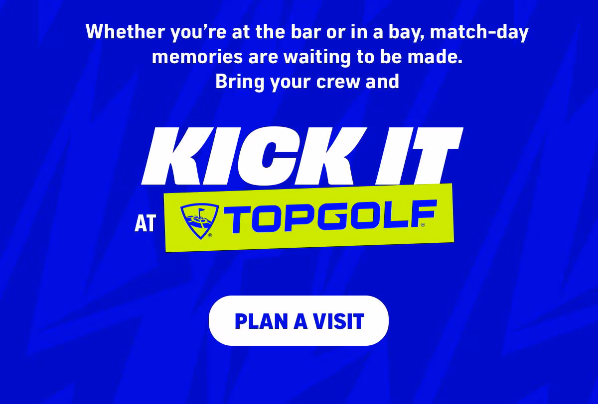 Whether you're at the bar or in a bay, match-day memories are waiting to be made. Bring your crew and kick it at Topgolf.