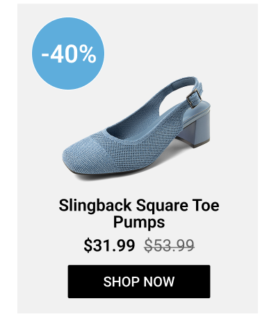 Slingback Square Toe Pumps