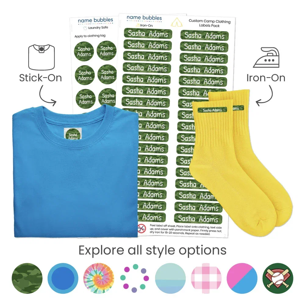 Image of Custom Camp Clothing Labels Pack