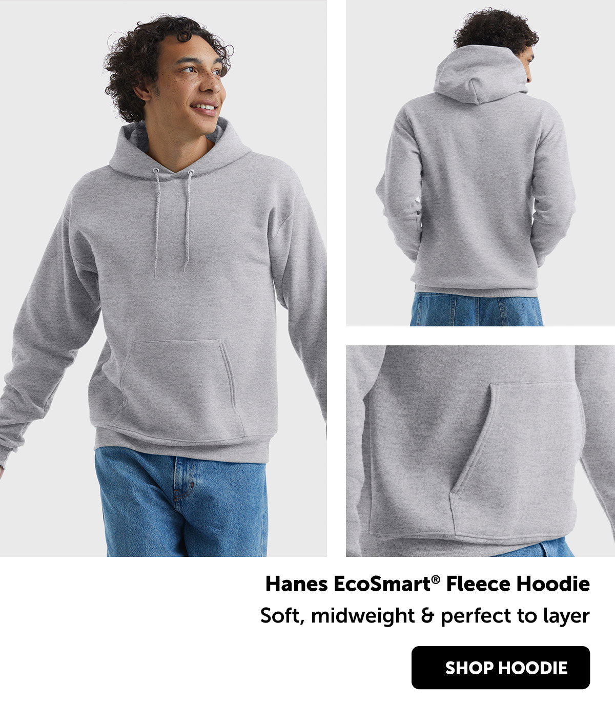 Hanes EcoSmart Unisex Fleece Hoodie