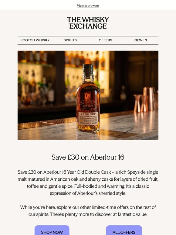 Save £30 on Aberlour 16