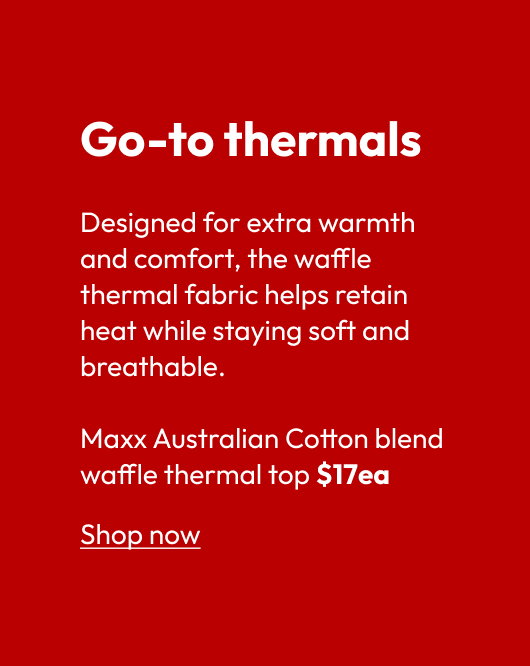 Maxx Australian Cotton blend waffle thermal top