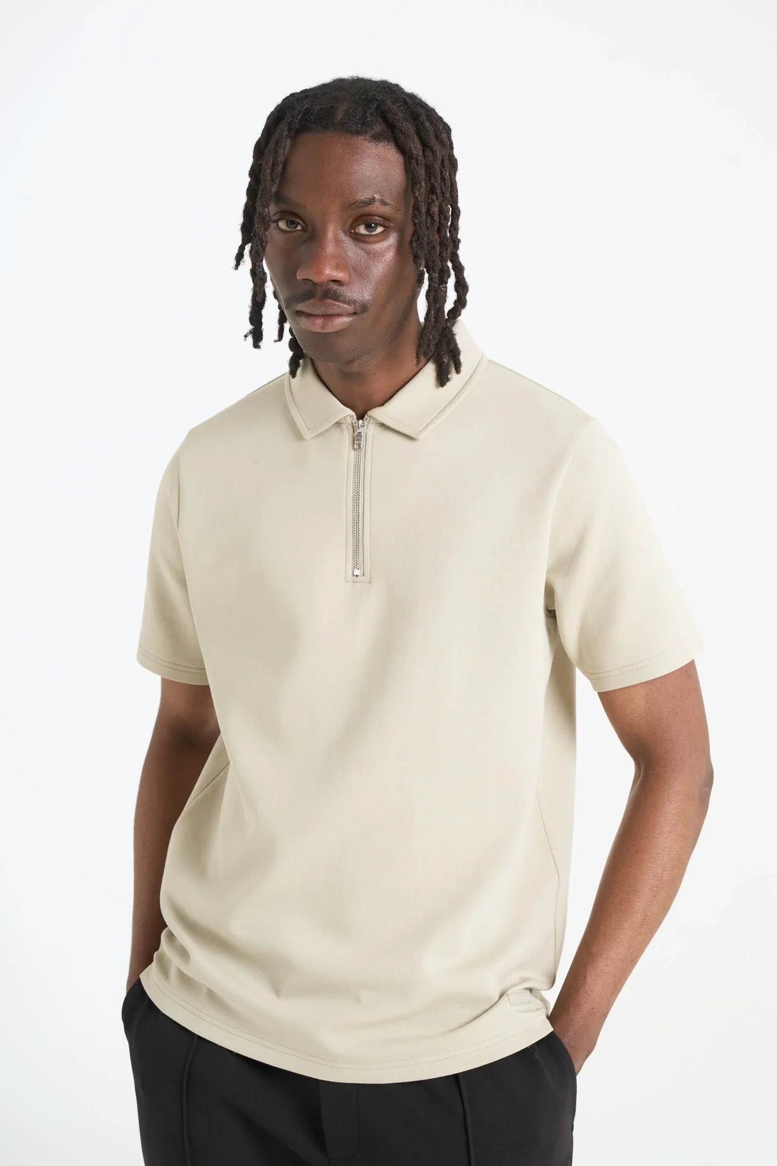 Image of NICCE Mens Luxe Polo Shirt | Grey Stone