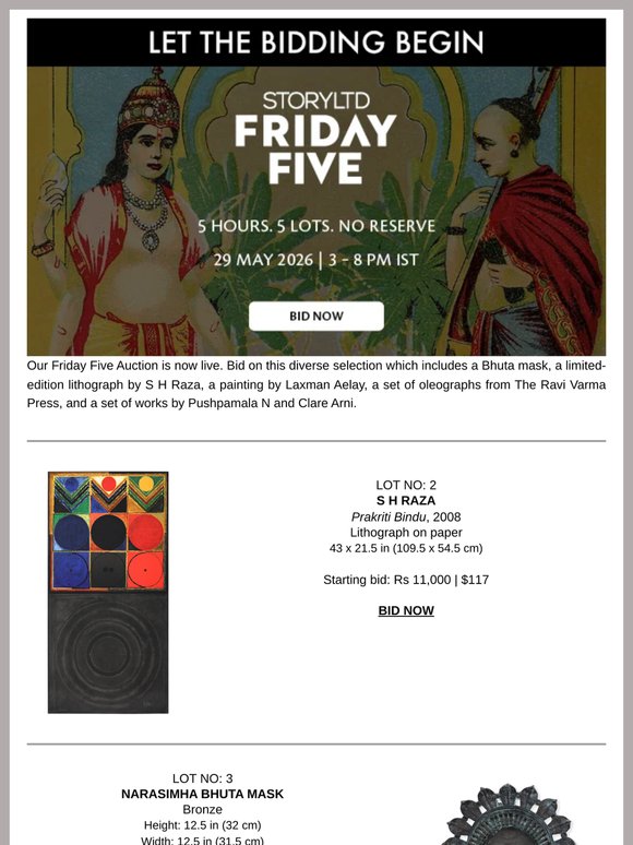 Our Friday Five Auction Has Begun! Bid Now!