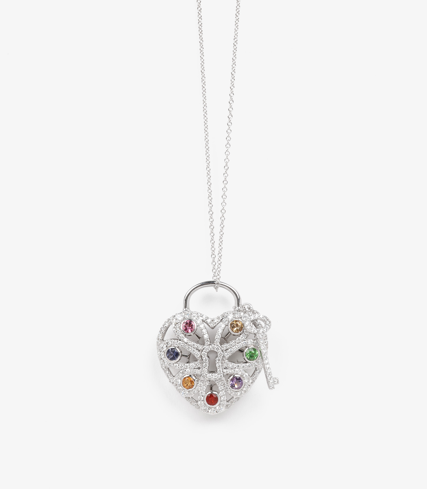 Multi Gemstone Heart Pendant