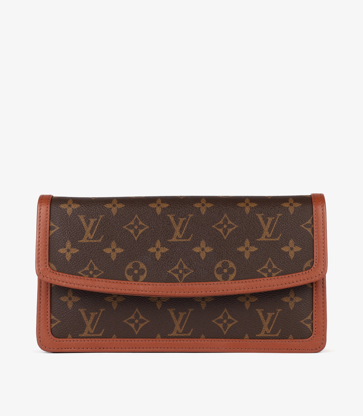 Brown Monogram Coated Canvas & Calfskin Leather Vintage Pochette Dame GM