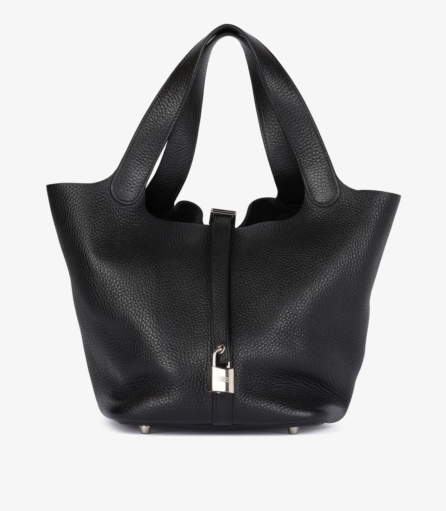 Black Clemence Leather Picotin Lock 22