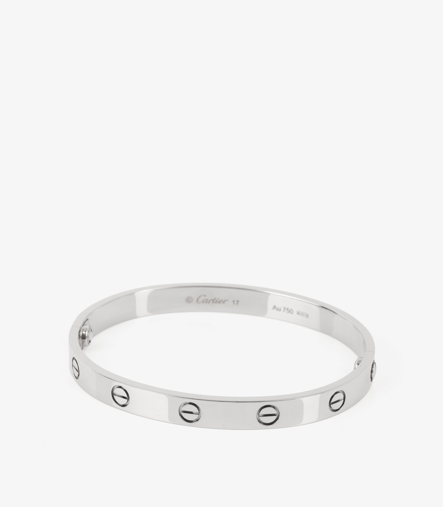 18ct White Gold Love Bangle