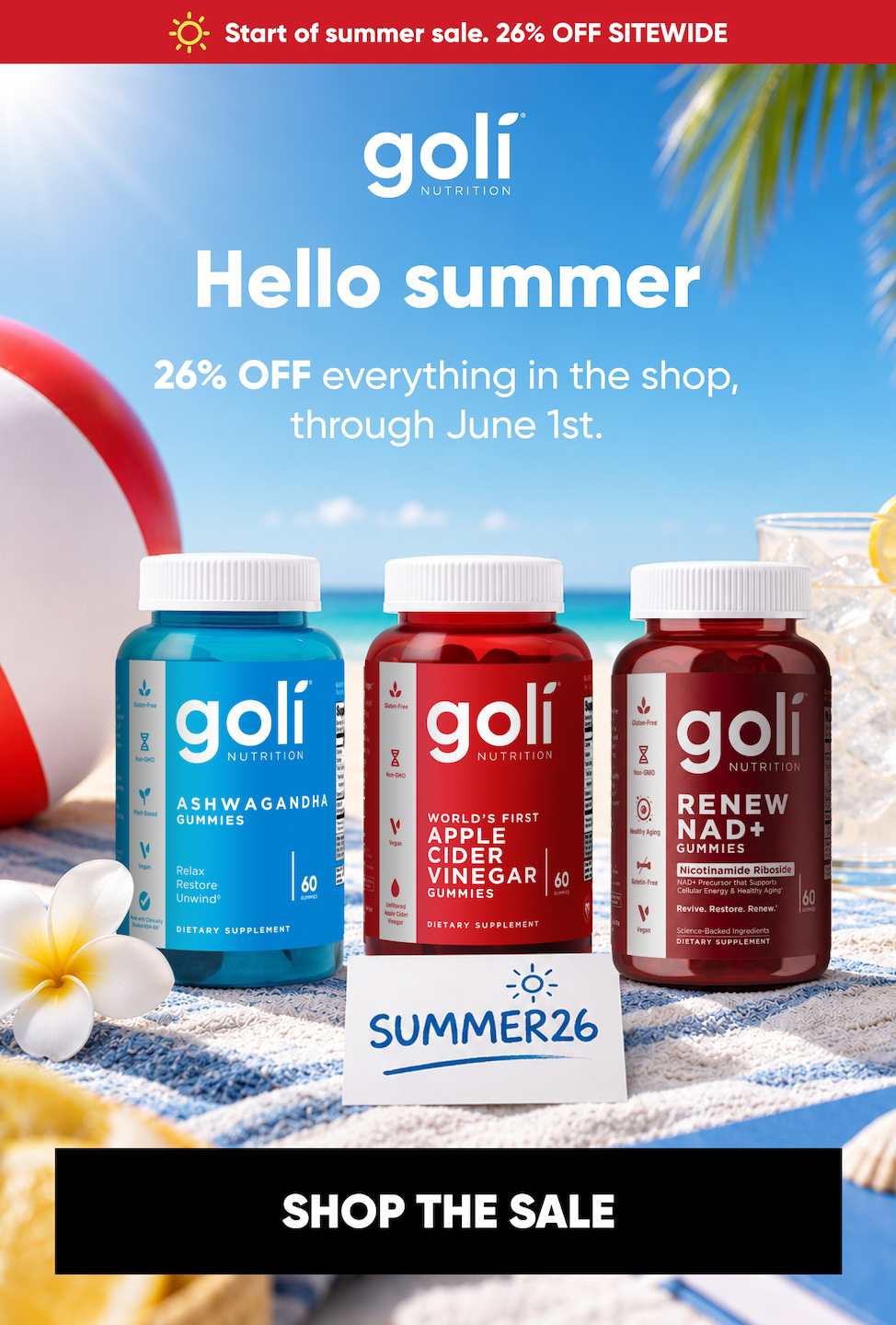 Hello summer. 26% off everything in the shop, through June 1st. Code SUMMER26 at checkout. SHOP THE SALE