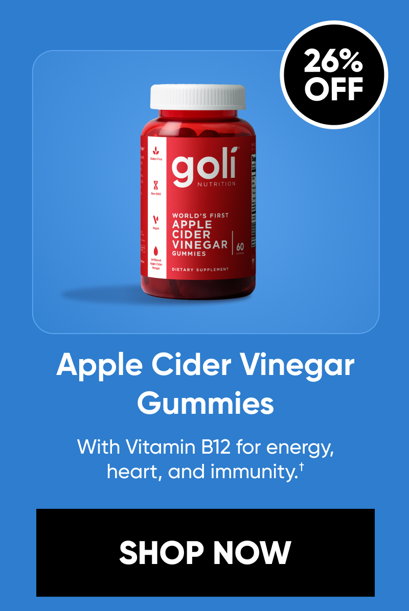 Apple Cider Vinegar Gummies. Energy, heart, immunity.†