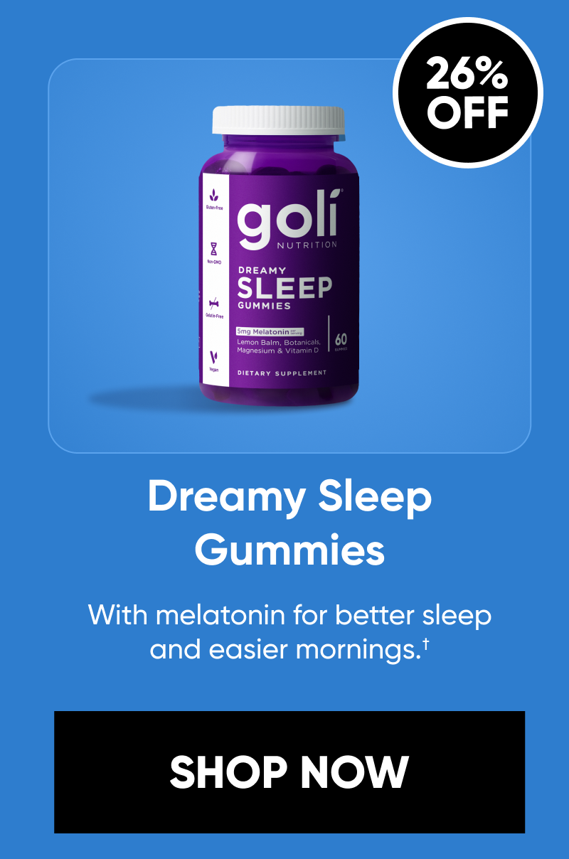 Dreamy Sleep Gummies. Better sleep, easier mornings.†