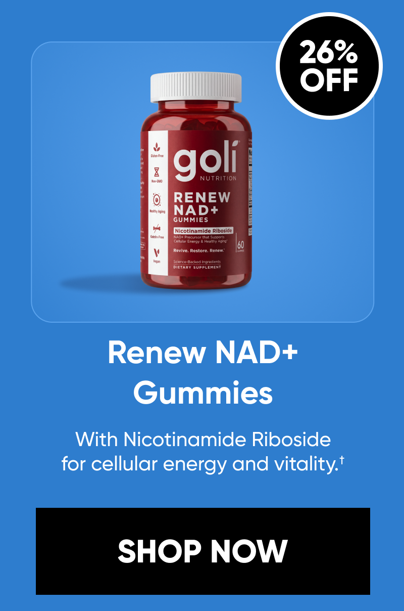 Renew NAD+ Gummies. Cellular energy and vitality.†