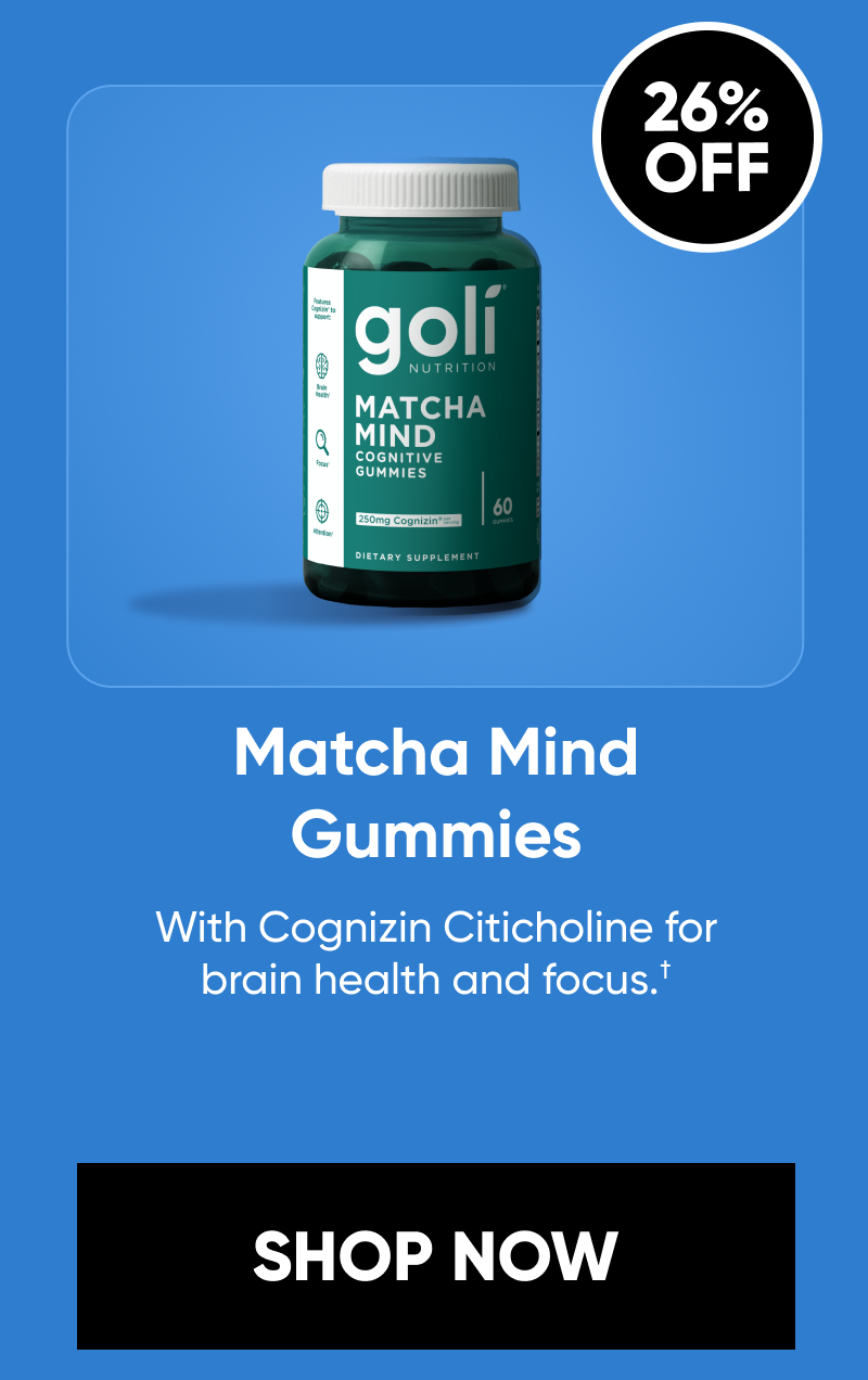 Matcha Mind Gummies. Brain health and focus.†