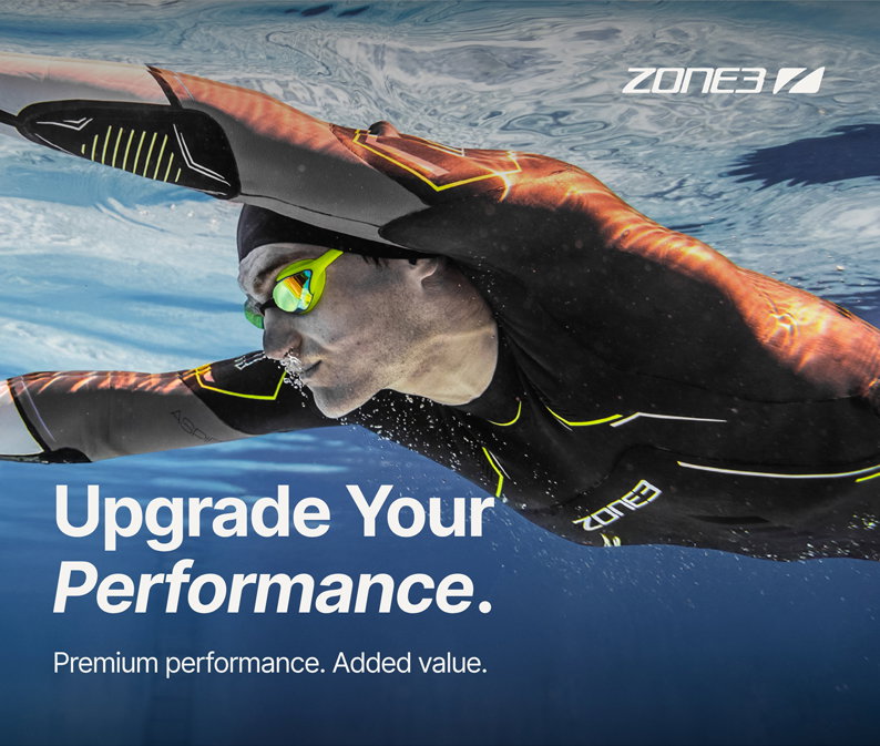 Athlete wearing Zone3 wetsuit under water