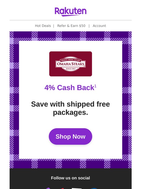 Omaha Steaks: Get 4% Cash Back & free shipping high-quality meat delivery