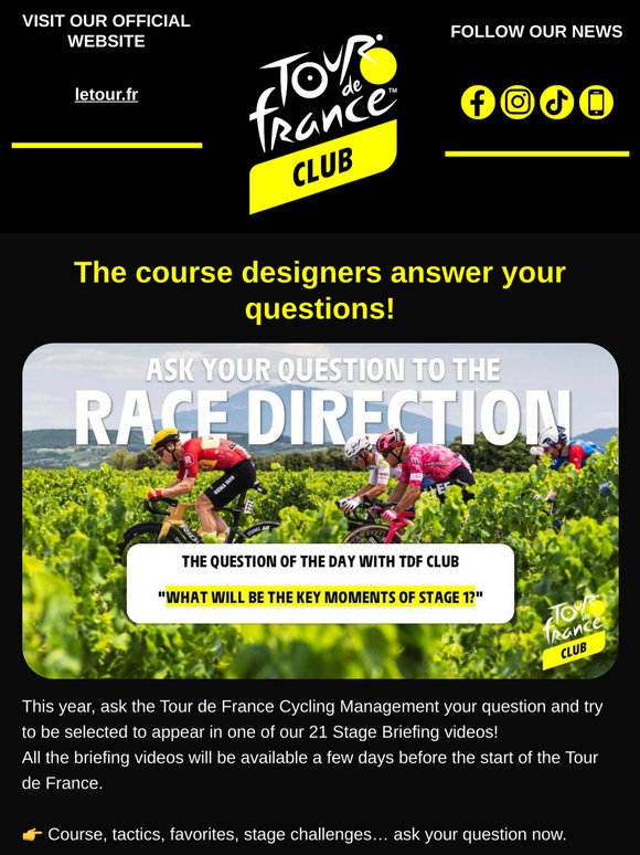 Ask the Tour de France race directors your questions